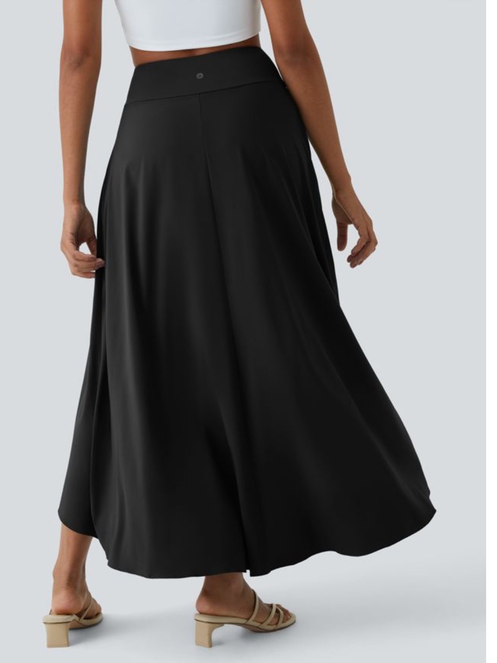 NWT Halara Breezefull High-Low High Waisted Ruffle 2-in-1 Maxi Skirt Black M 8 - Picture 2 of 11